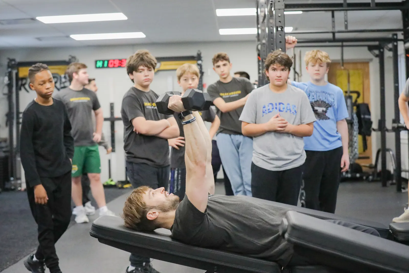 High school athletes training for performance at Breakthrough Performance